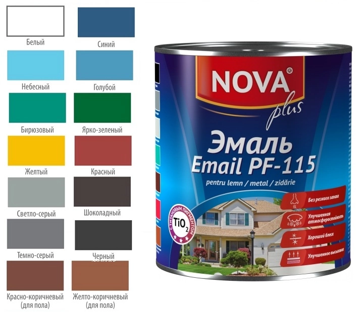 Эмаль Nova PF-115 2.7kg коричневато-желтый