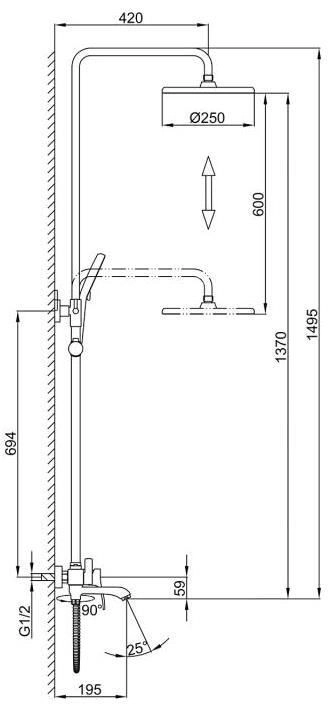 Sistemă de duș Frap F 2475-9 4338