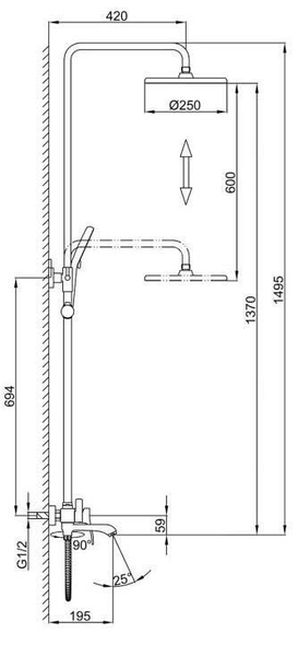 Sistemă de duș Frap F 2475-9 4338