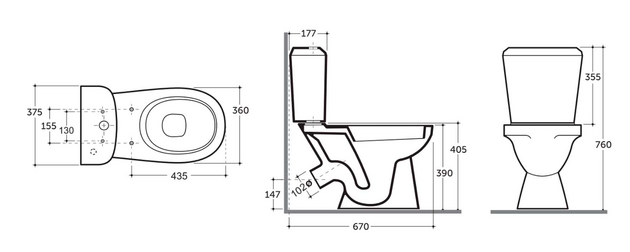Vas WC Keramin Neo MS white
