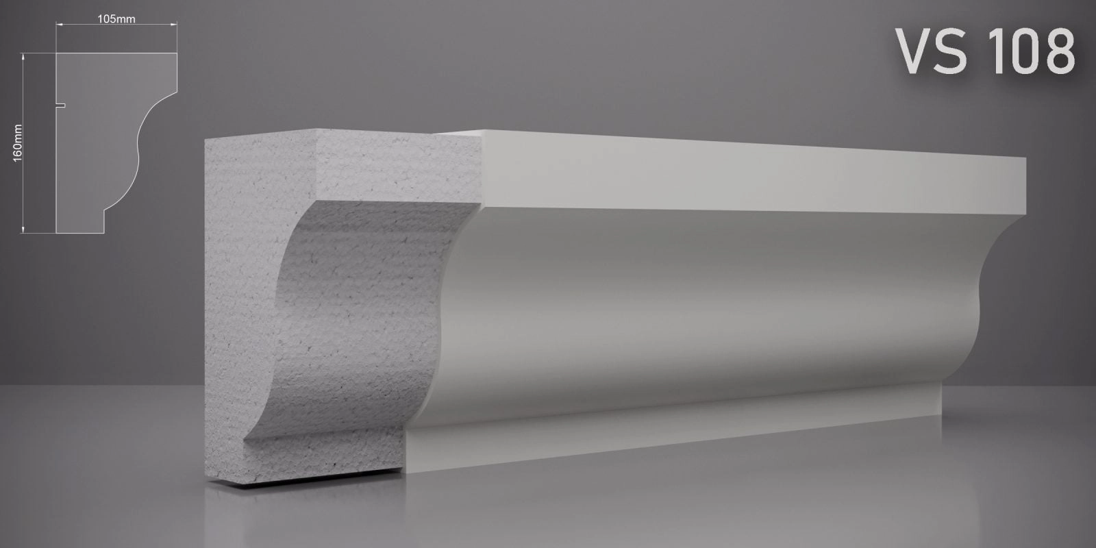 Подоконник VS108 160x105мм