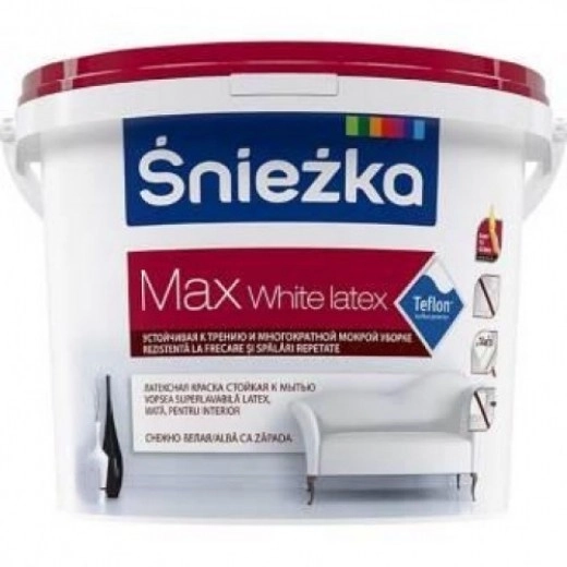 Краска водоэмульсионная Sniezka Max White Latex 10л