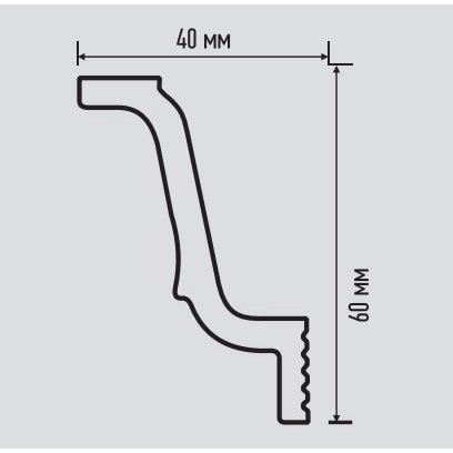 Plintă pentru tavan Plintex J 40/60 SC
