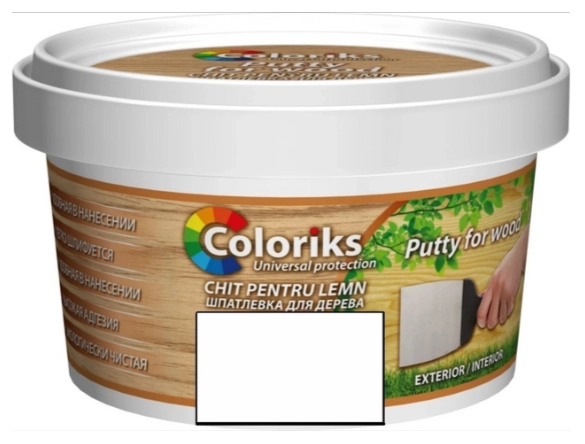 Шпатлёвка по Дереву 0,4 кг Coloriks белая