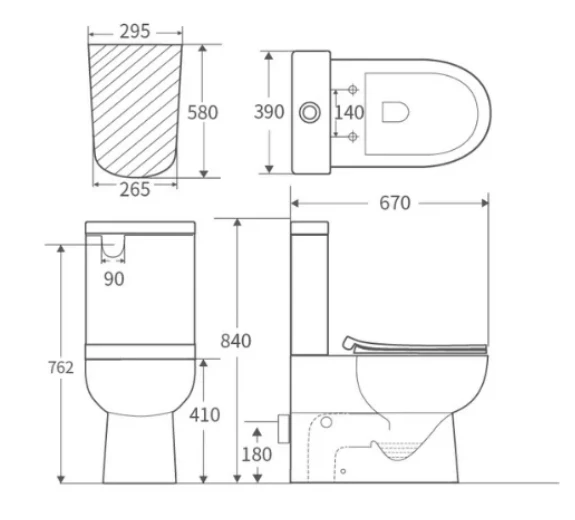 Напольный унитаз с бачком BL-106-TPT 