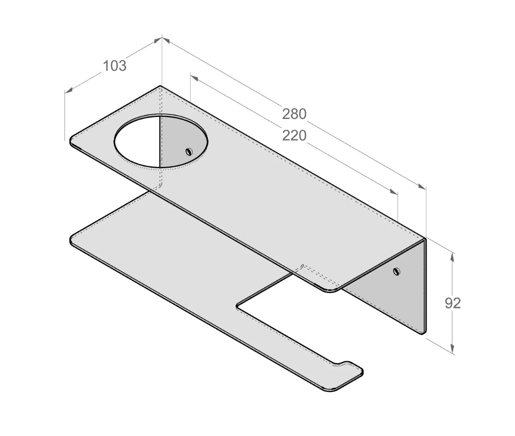 Держатель для туалетной бумаги Daske Line PH/L-0249BR чёрный правый
