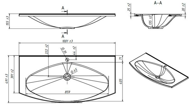Lavoar Bari 100 1c Keramin 