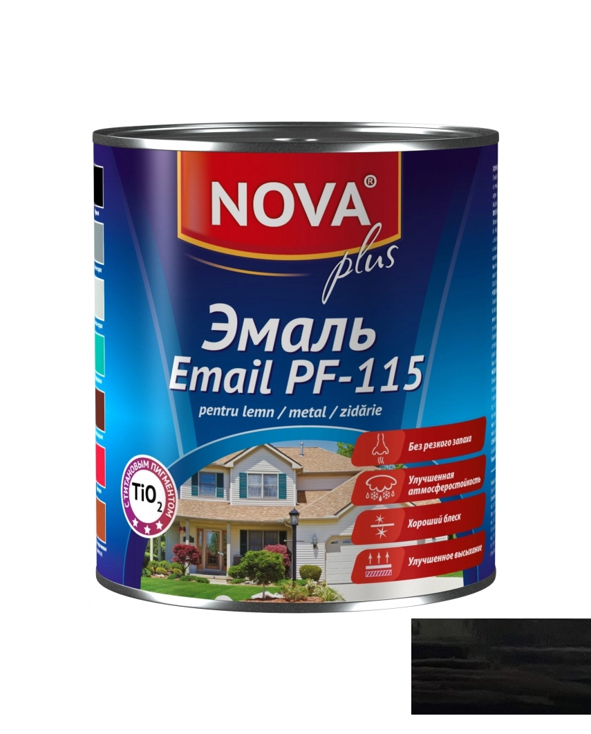 Эмаль Nova PF-115 2.7кг чёрный