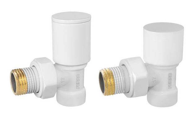 Set robinet radiator (tur + retur) 1/2 Ferro  FRZGB31WH 