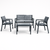 Set mobilier gradină/terasă 6 scaune Prestij Grey