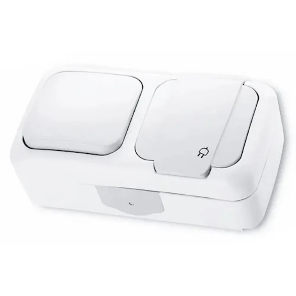 Розетка и выключатель Viko 2в1 IP54 555481
