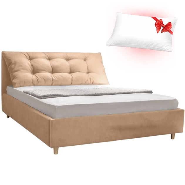 Pat dormitor Charmbed Confort Adaline London 03 160x200 (Beige) + pernă cadou