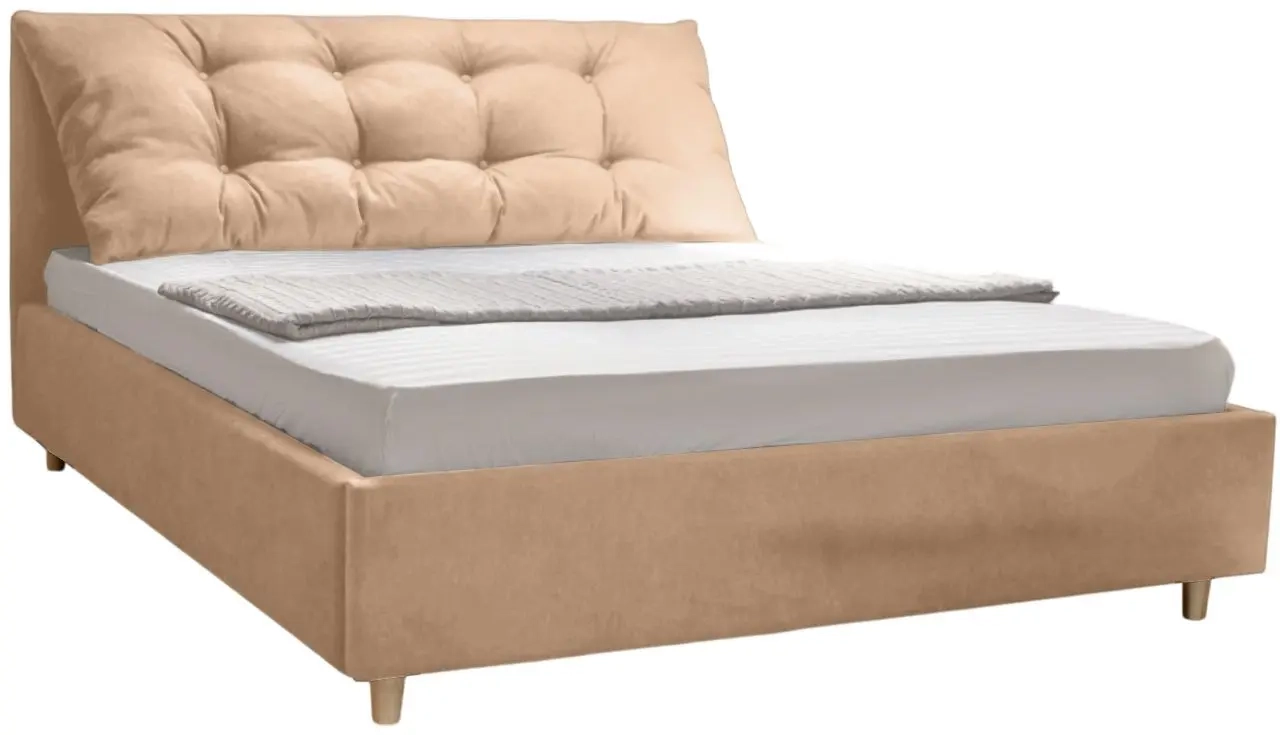 Pat dormitor Charmbed Confort Adaline London 03 160x200 (Beige) + pernă cadou