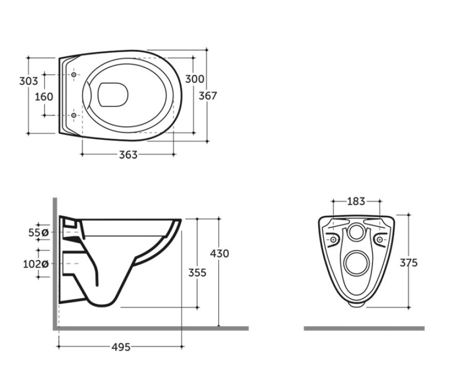 Vas WC Keramin suspendat Santi R Slim ML 99M01506