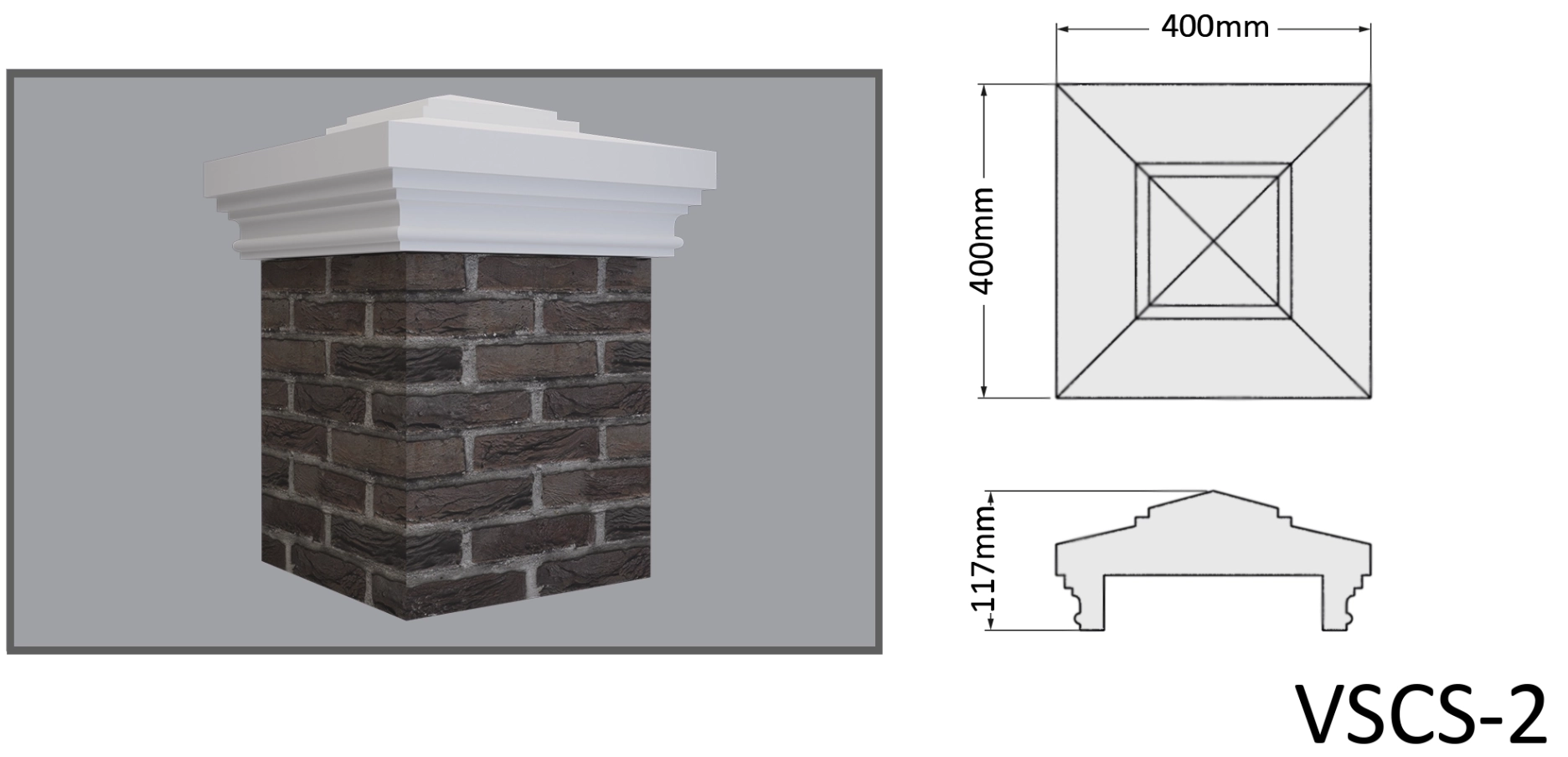 Terminație de gard VSCS2 400x400mm