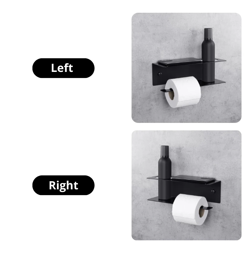 Держатель для туалетной бумаги Daske Line PH/L-0232BL черный левый