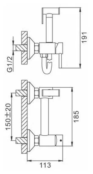 Смеситель для биде Frap F 7503-5 0500