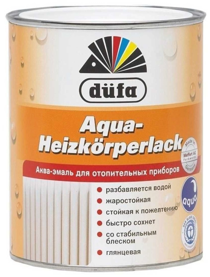 Акриловая эмаль Dufa Aqua Heizkorperlack 2.5Л