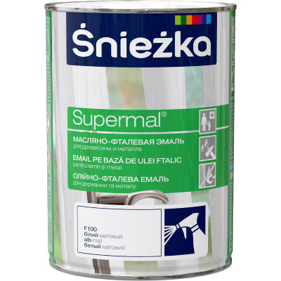 Эмаль Sniezka Supermal 0.8l пепел