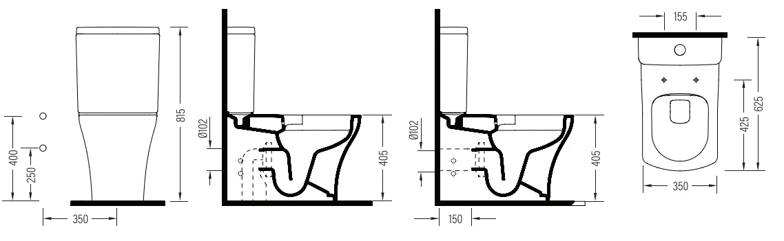 Напольный унитаз Bien Ronin 63 см easywash 