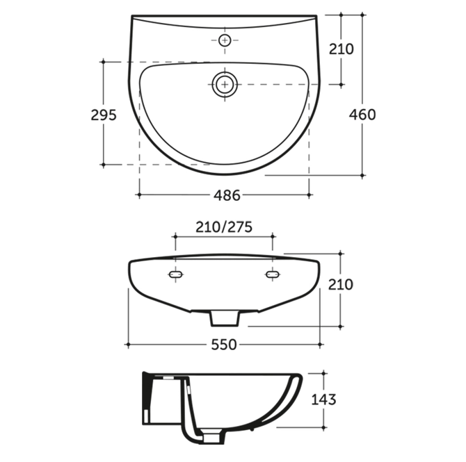 Раковина Keramin Grand-Lux чёрный 1c 