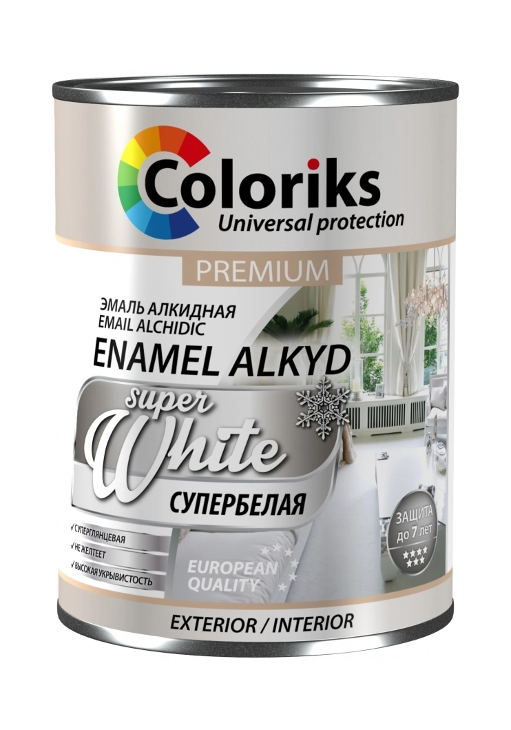 Эмаль Coloriks Premium 0.9л супер белый