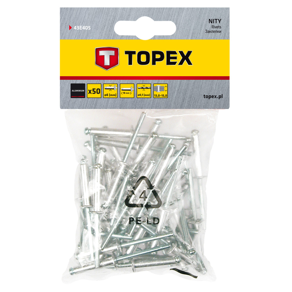 Nituri din aluminiu Topex 4x18mm 377