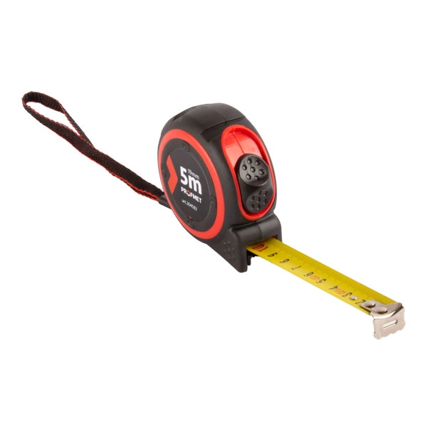 Рулетка с кнопкой временной фиксации и нейлоновым покрытием ленты Profmet 5м *19мм  304583 
