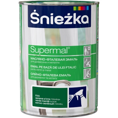 Эмаль Sniezka Supermal 0.8l зеленая мята