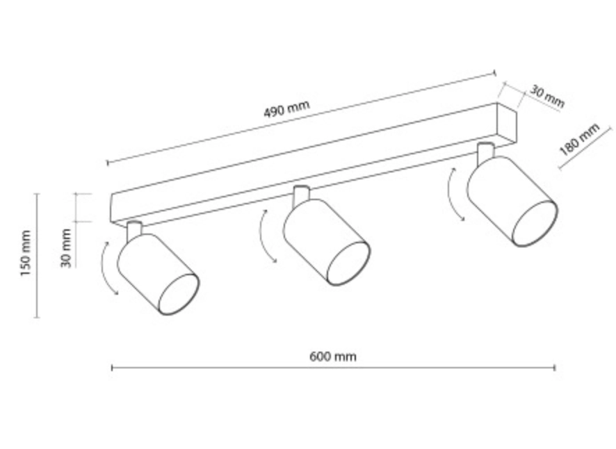 Потолочный светильник Tk Lighting Top Black 3 GU10 6167