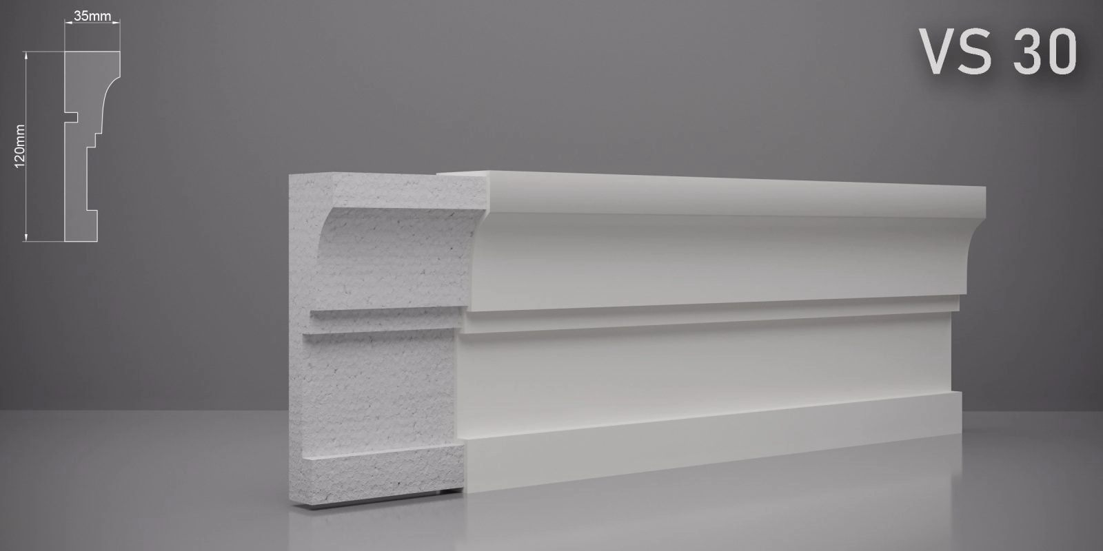 Декоративный пояс VS30 120x35мм