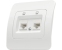 Priză internet dublă RJ45+RJ11 10A IP20 jasmin alb Elmos 9206-65