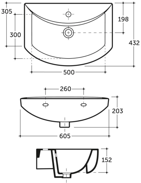 Раковина Keramin Palermo 60 белый 1c 