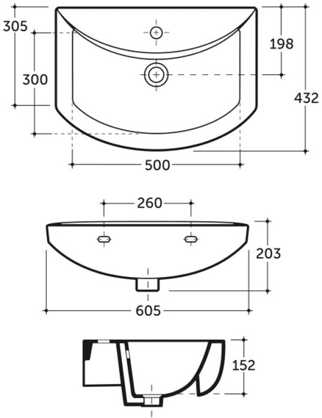 Раковина Palermo 60cm белый 1c Keramin