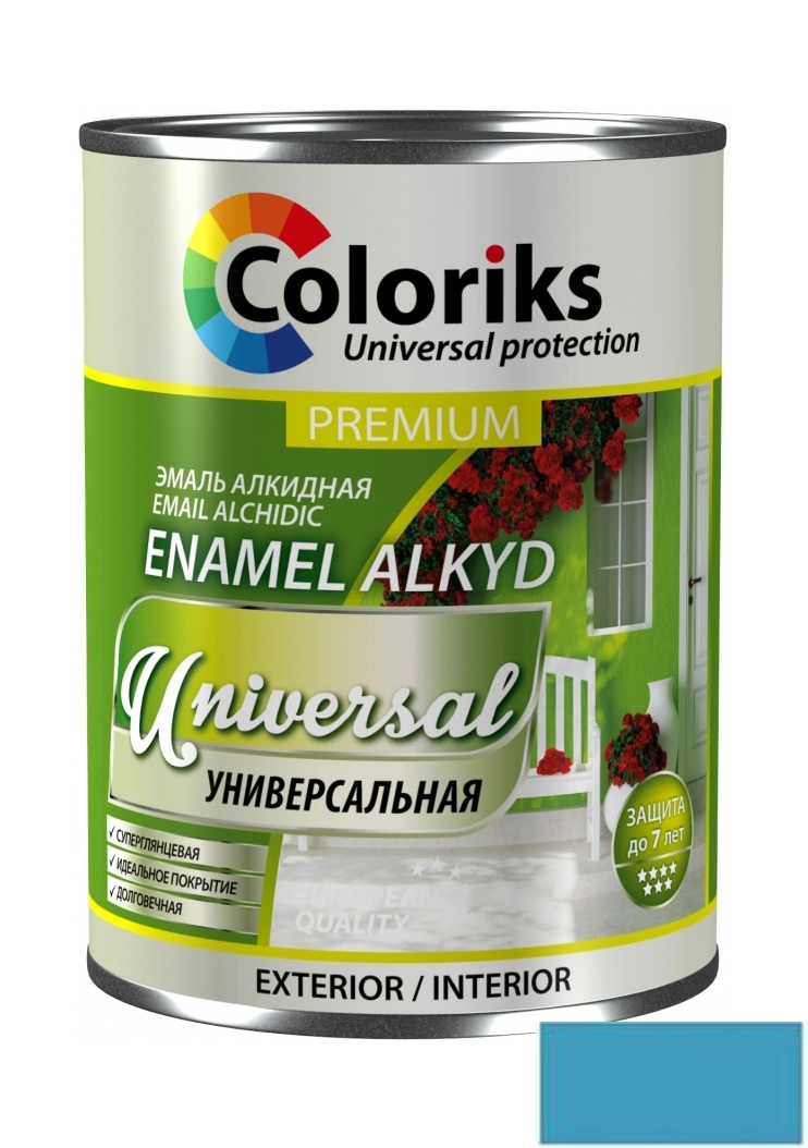 Эмаль Coloriks Premium Universal 0.9л голубой