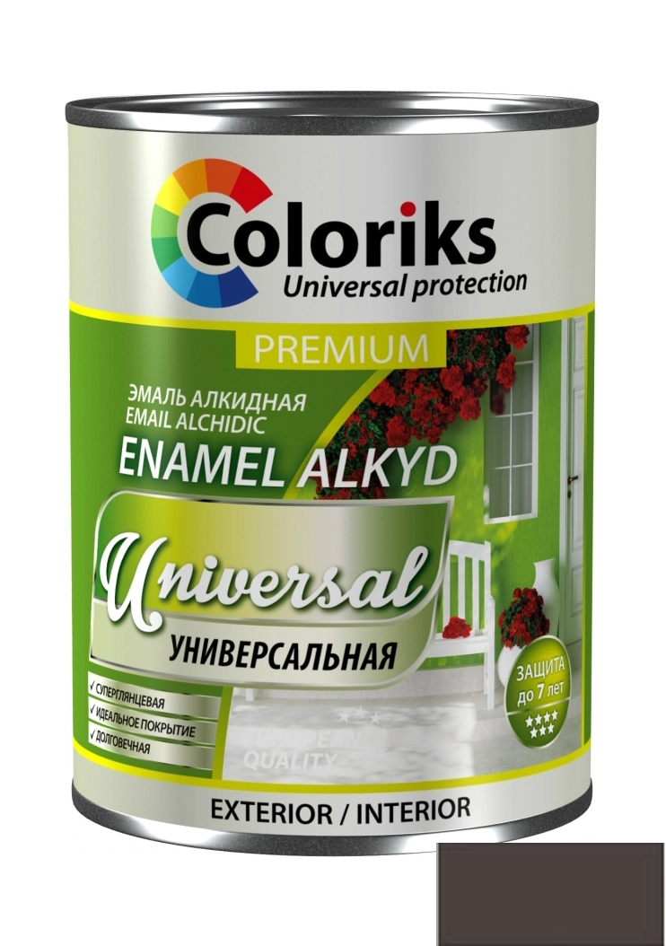 Эмаль Coloriks Premium Universal 0.9л шоколад