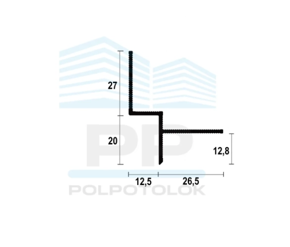 Profil aluminiu AST10 PP 2500mm 
