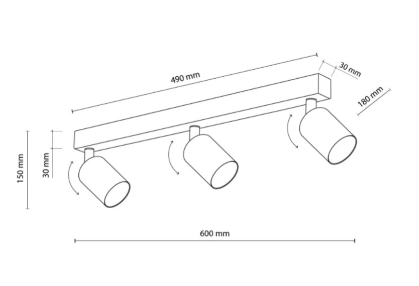 Lustră TK Lighting Top Brown 3 GU 10 6181