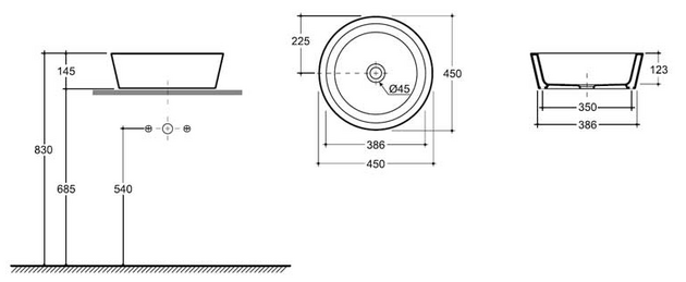 Раковина Keramin Scandi 45 alb 1c