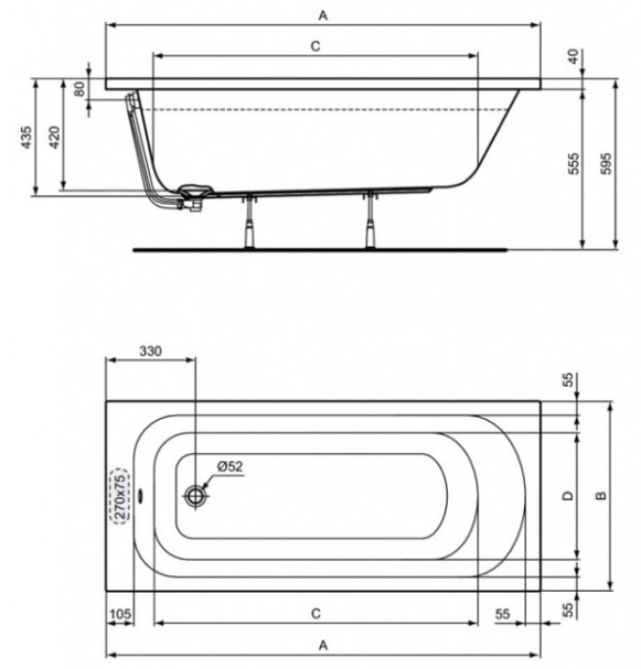 Ванна Ideal Standart Simplicity 150x70 W0004201 10440 
