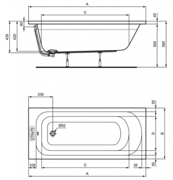 Ванна Ideal Standart Simplicity 150x70 W0004201 10440