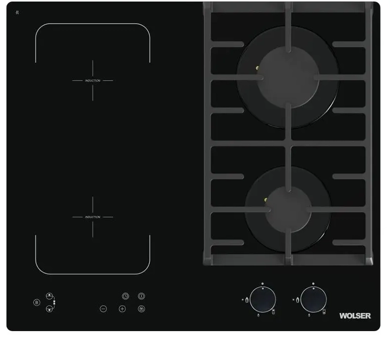 Комбинированная варочная поверхность Wolser WL-QX602G2IND Black 