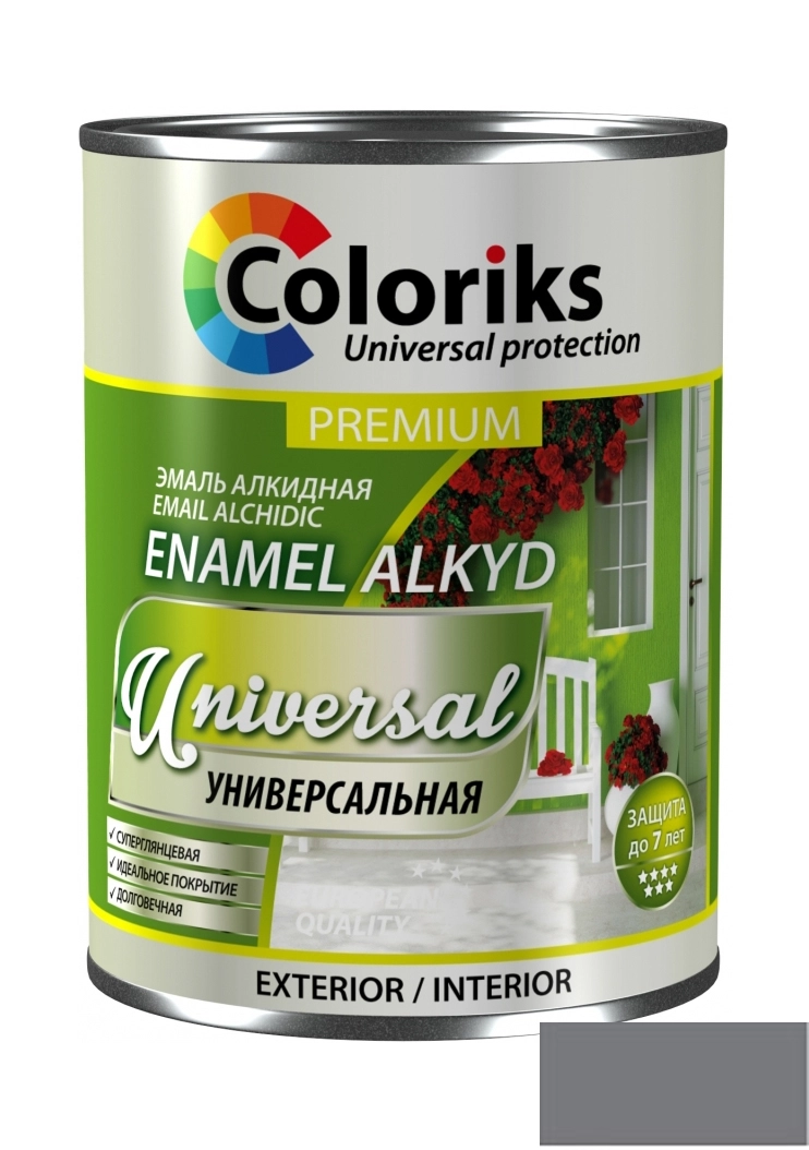 Эмаль Coloriks Premium Universal 0.9л серый
