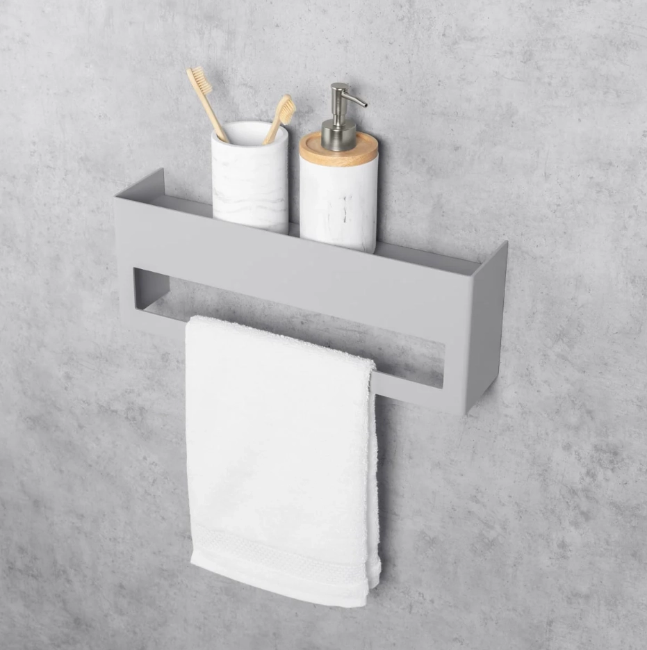 Вешалка для полотенец с полкой Daske Keyka TR/K-0614G серый