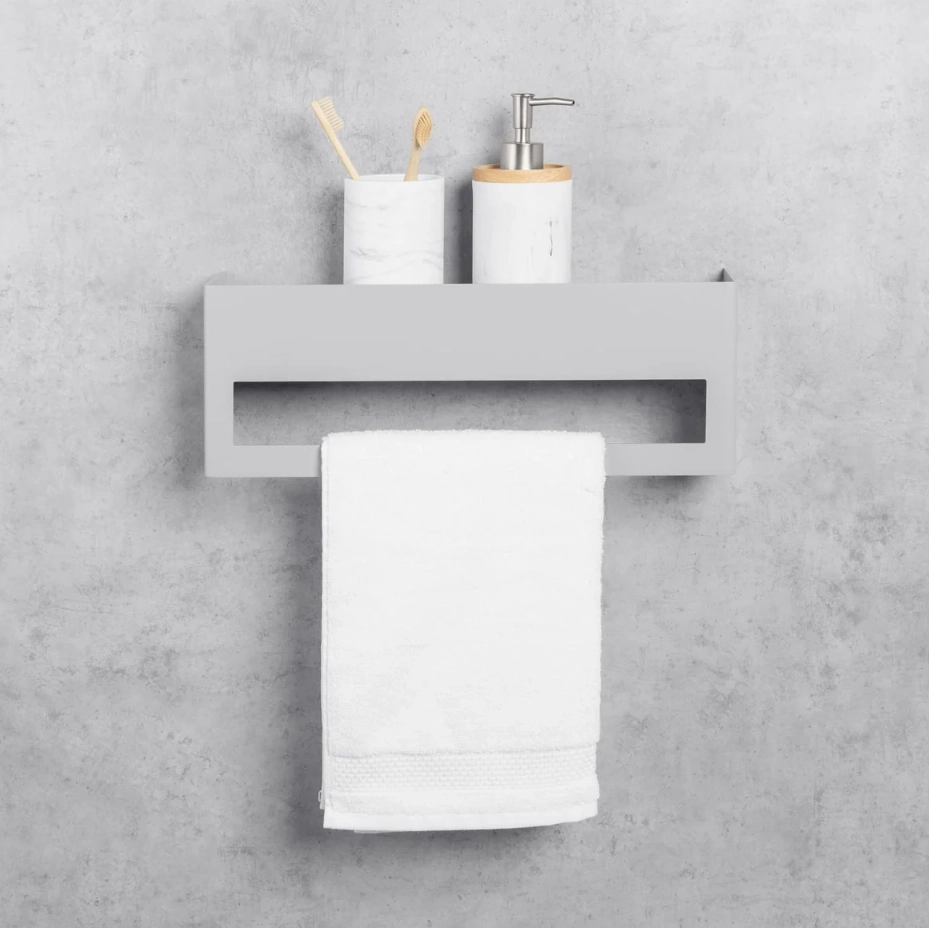 Вешалка для полотенец с полкой Daske Keyka TR/K-0614G серый