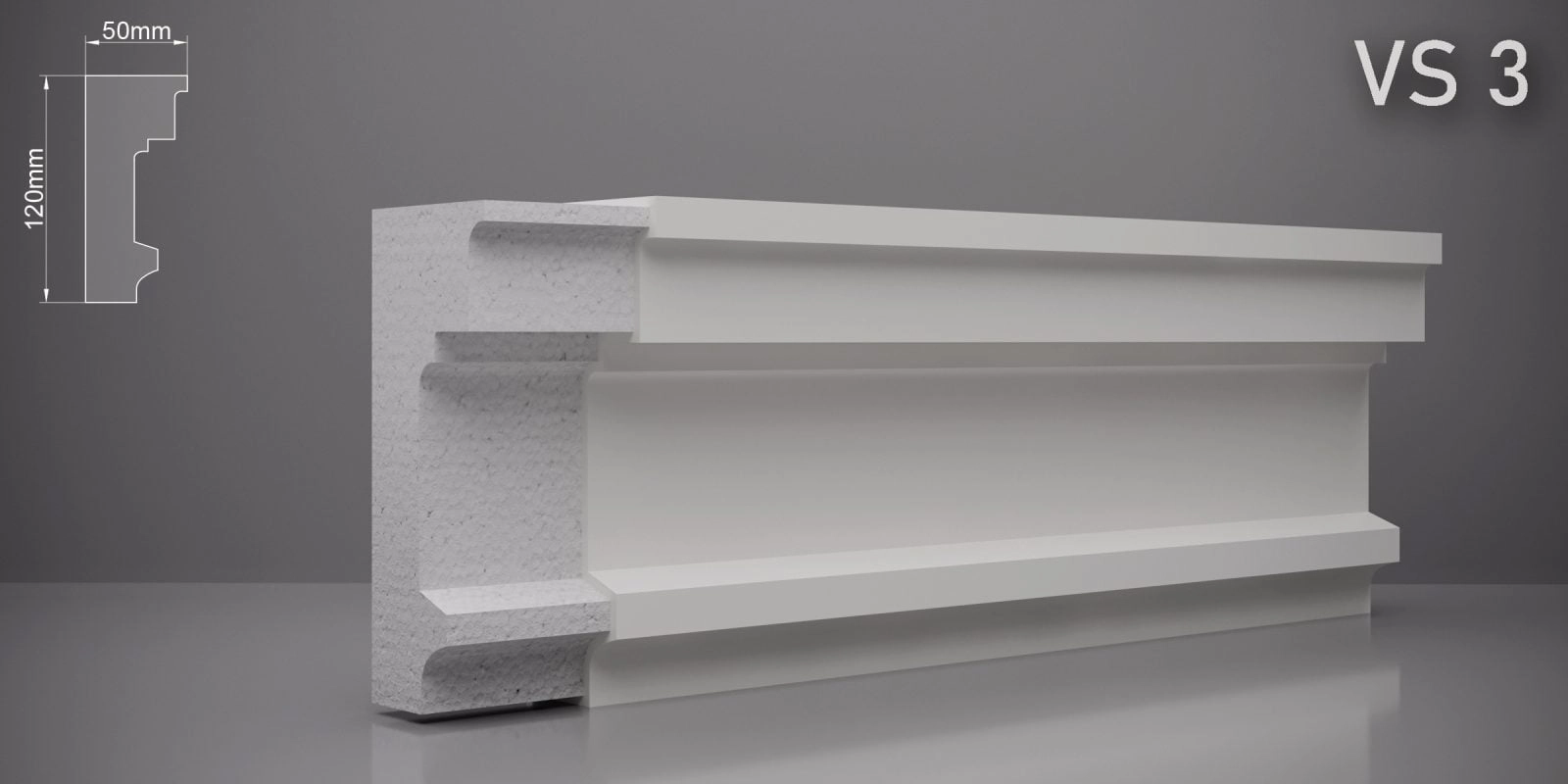 Декоративный пояс VS3 120x50мм