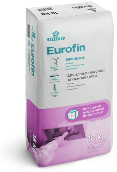 Шпаклёвка Supraten Eurofin 18кг 