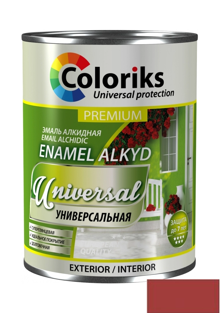 Эмаль Coloriks Premium Universal 0.9L красный