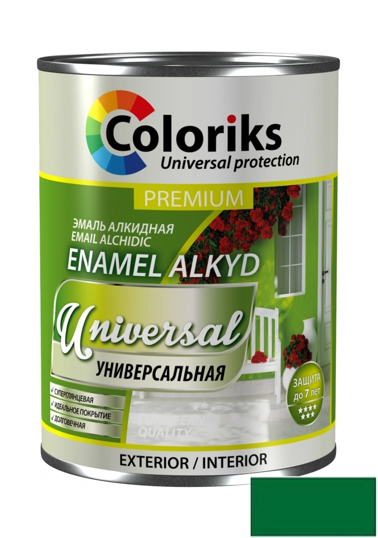Эмаль Coloriks Premium Universal 0.9л зеленый