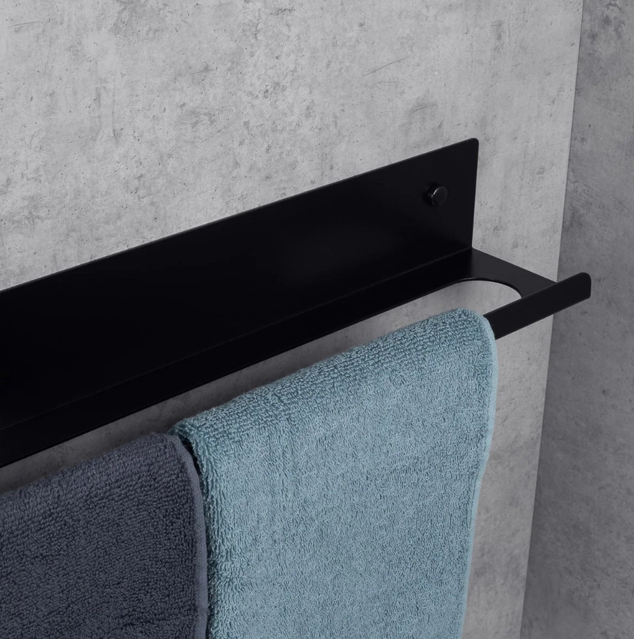 Вешалка для полотенец с полкой Daske Mirage ADH  TR/M-0966BR-A чёрный правый